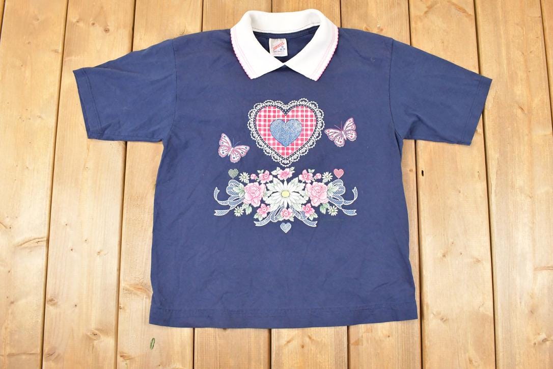 Vintage 1998 Endless Designs Grandma Floral Souvenir Collared T-Shirt Women's M