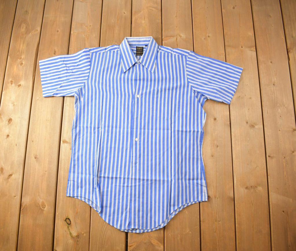 Vintage 1990s GMT Collection Striped Blue Button Up Shirt