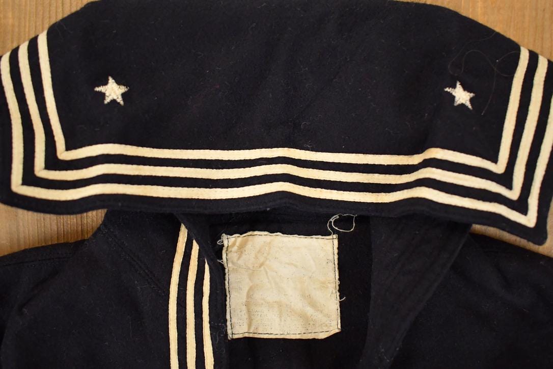 Vintage 1940s Navy Sweatshirt Mens S