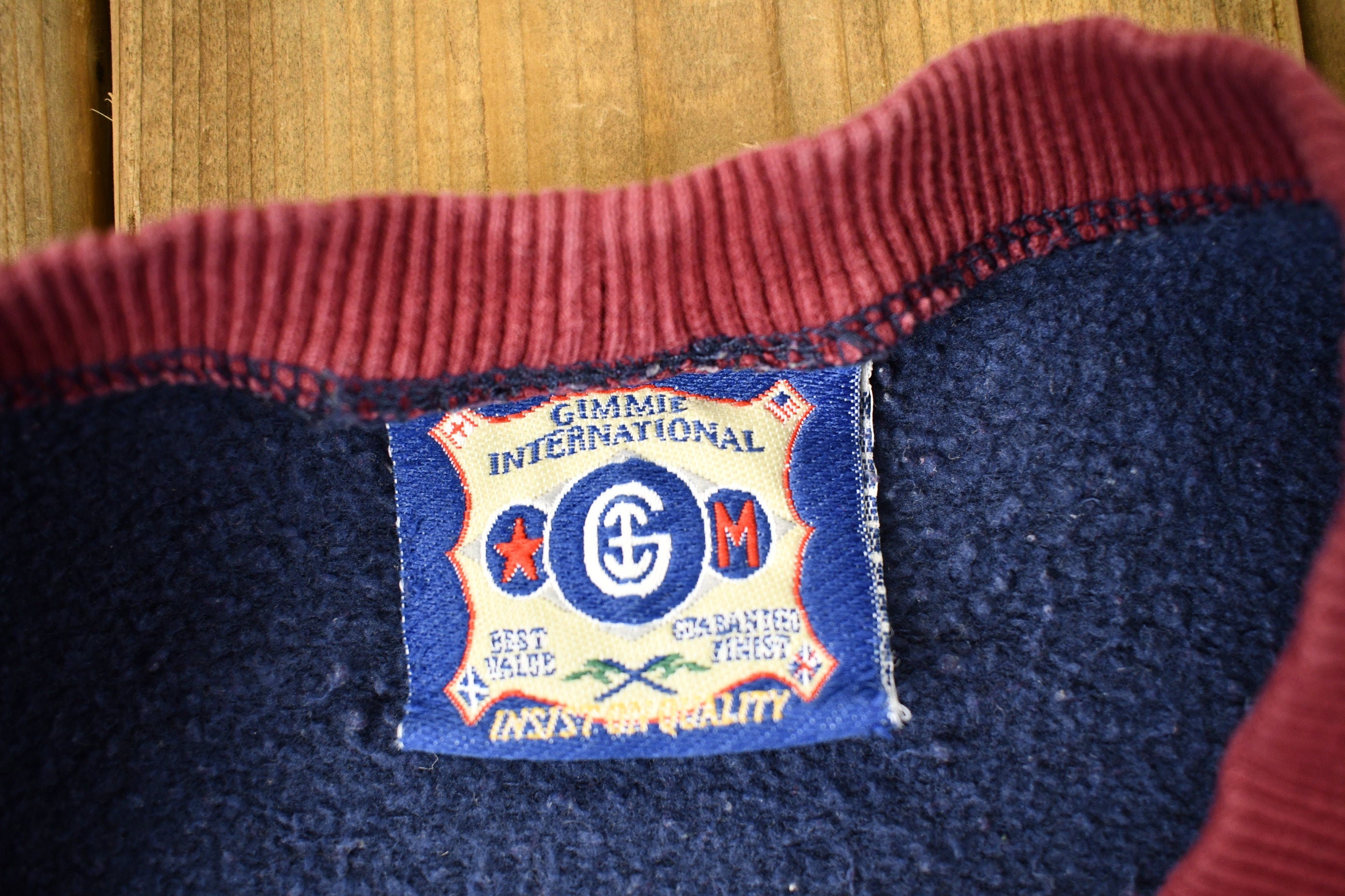 Vintage 1990s GiMmie USA Color Block Crewneck Sweatshirt