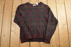 Vintage 1990s Collezione Dante Knit Crewneck Sweater / 90s Crewneck / Made In Italy / Preppy