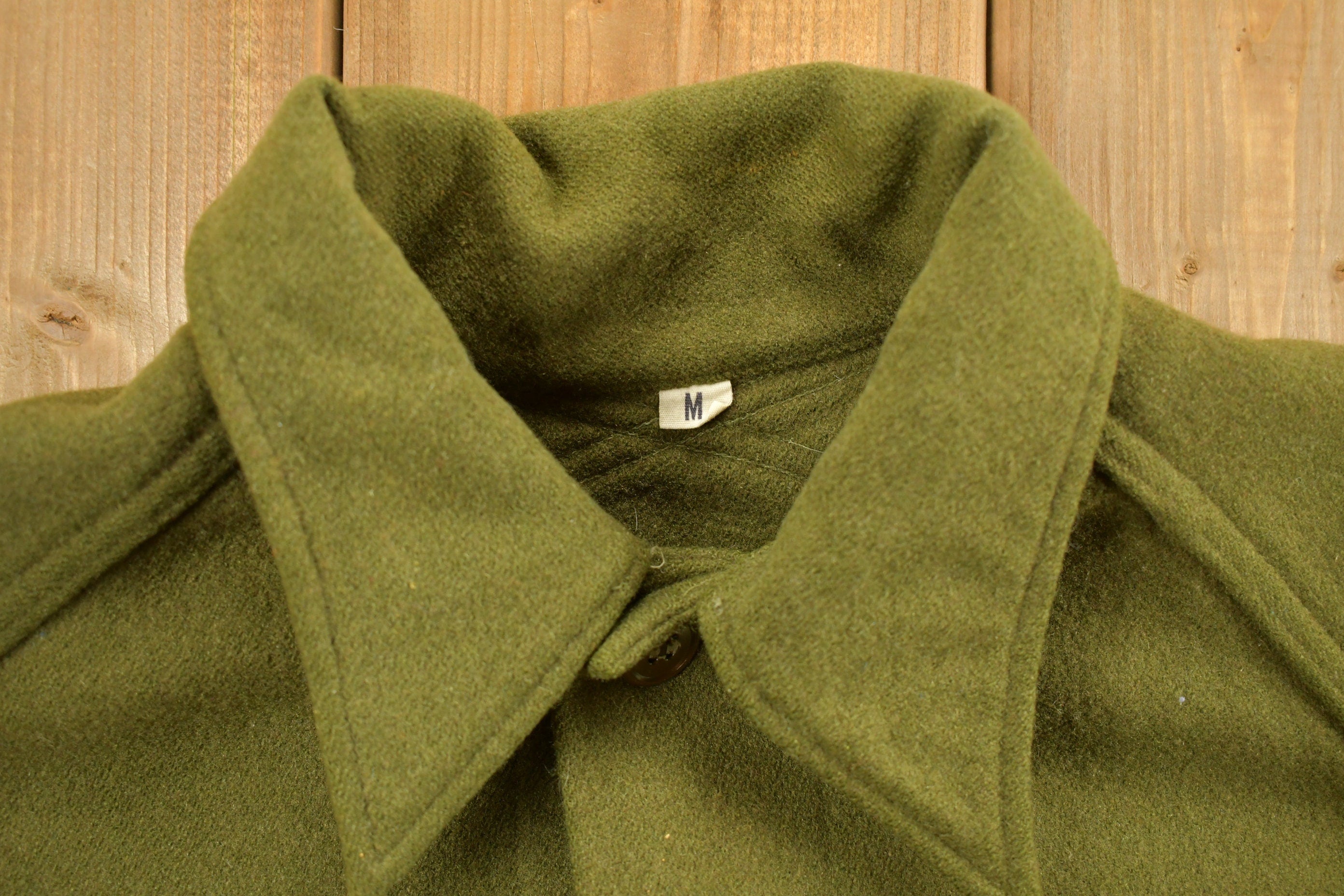 Vintage 1940s WW2 Wool Button Up Infantry Shirt