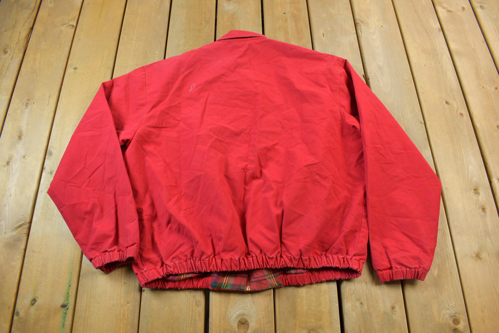 Vintage 1980s Polo Ralph Lauren Blank Red Plaid Lined Harrington Jacket