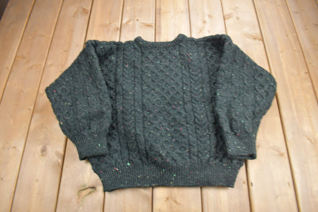 Vintage 1990s Country Club 3D Cable Knit Crewneck Sweater
