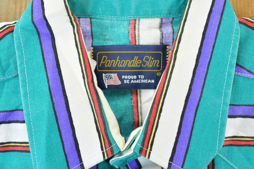 Vintage 1990s Panhandle Slim Striped Button Up Shirt