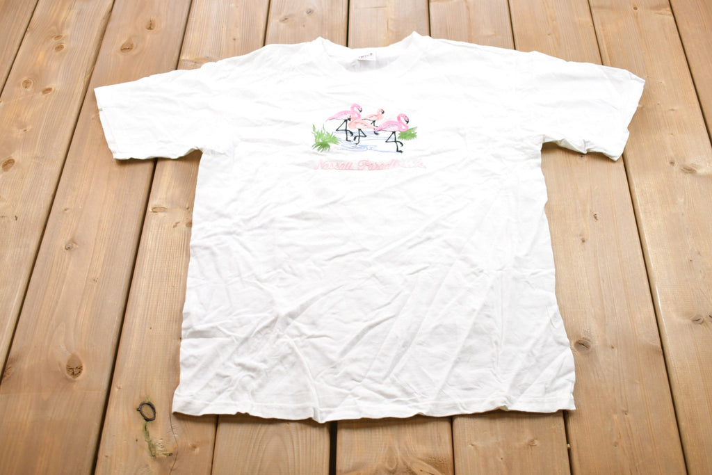Vintage 1990s Nassau Paradise Graphic Embroidered T-Shirt