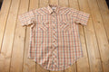 Vintage 1990s Wrangler Cowboy Cut X Long Tails Western Style Pearl Snap Button Up Plaid Shirt Made In USA