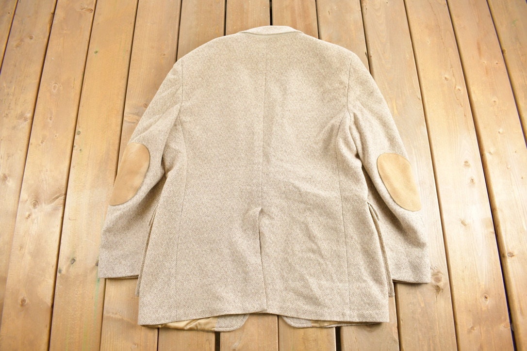 Vintage 1990s JC Penney The Mens Shop Herringbone Wool Blazer