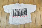 Vintage 1990s NYC Cropped Graphic Print T-Shirt