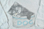 Vintage 1990s Cute Sleeping Kitten Crew Neck Sweater