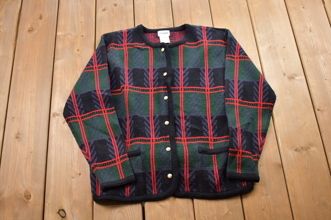 Vintage Liz Baker Plaid Button Up Board Shirt