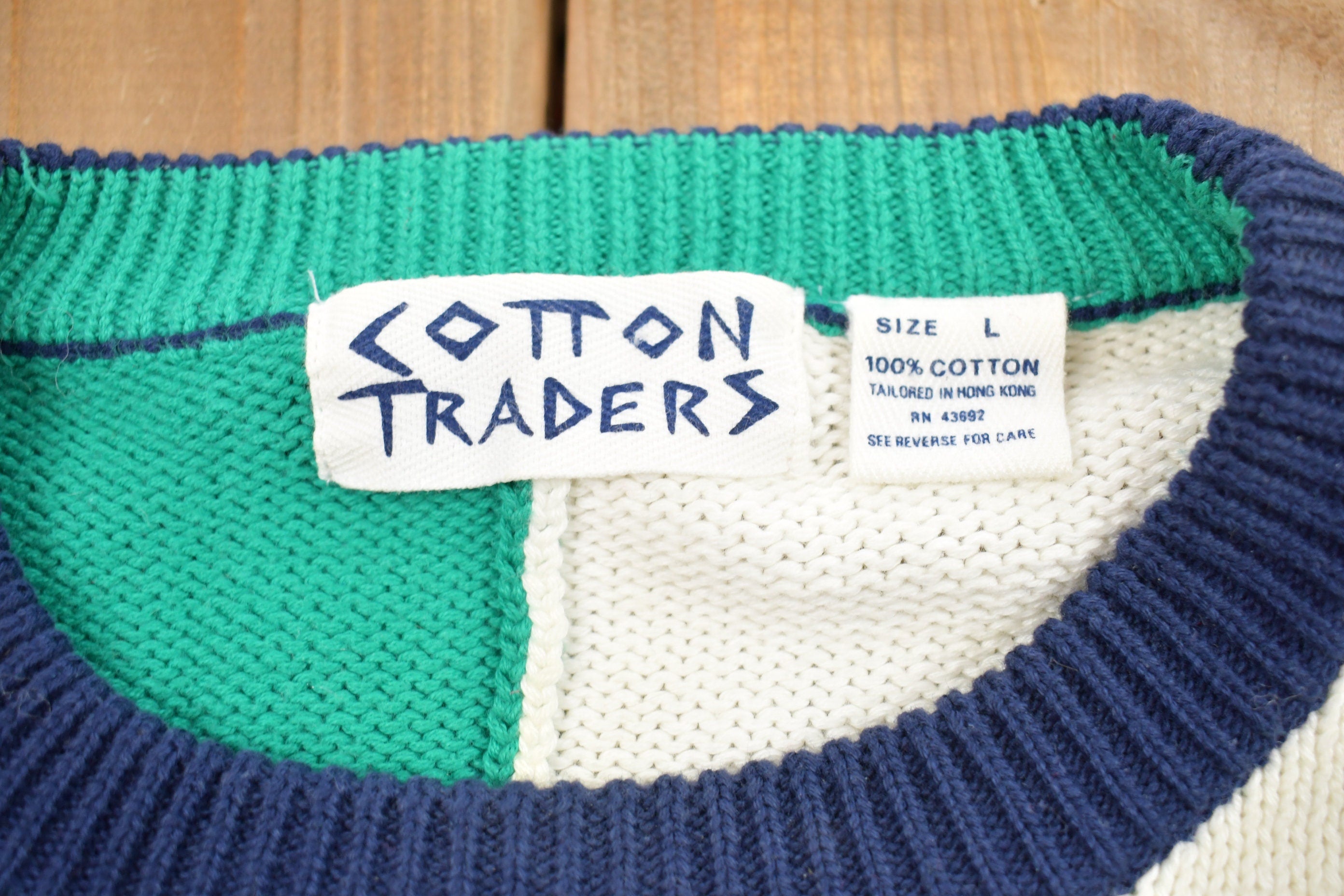Vintage 1990s Knitted Color Block Crewneck Sweater
