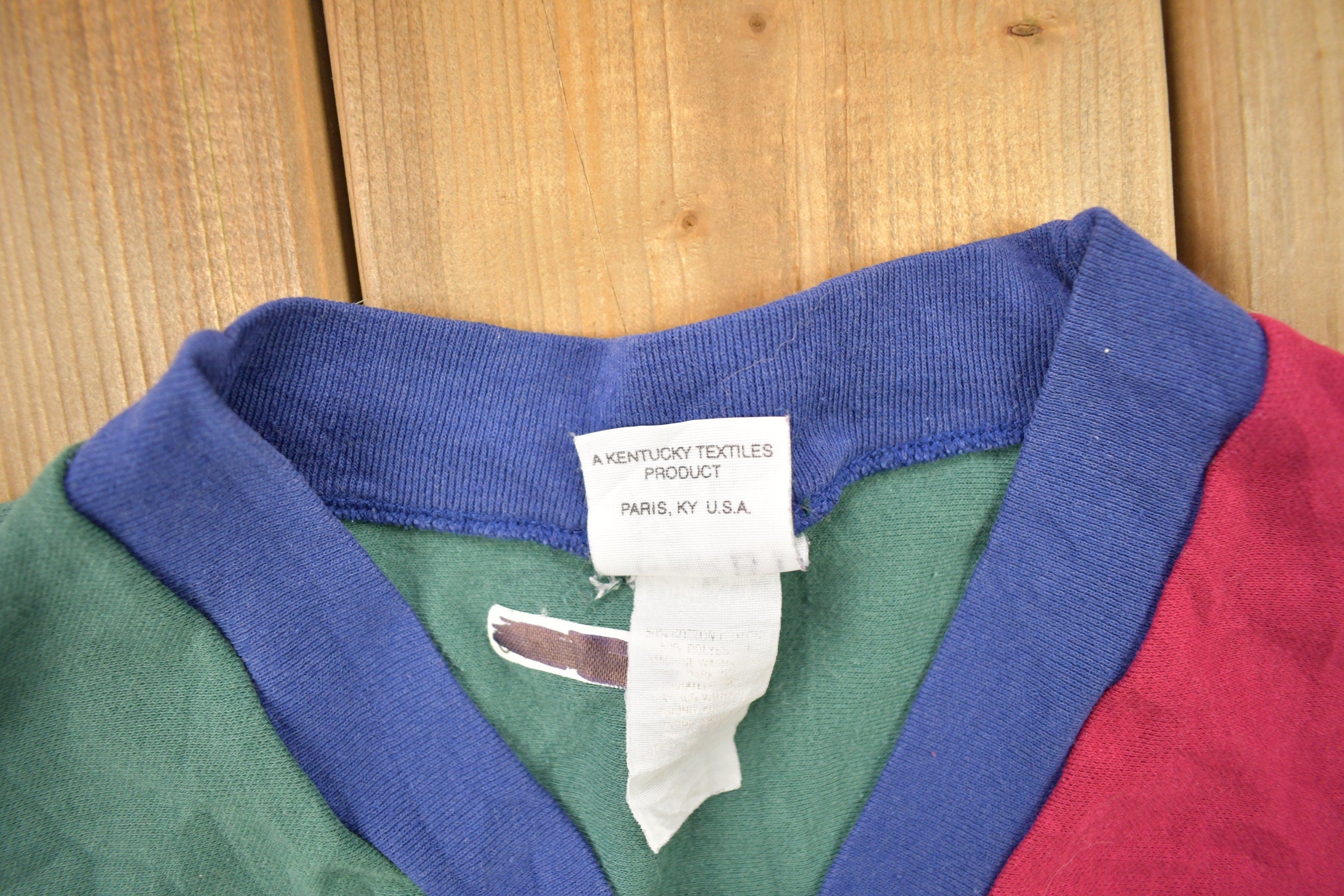 Vintage 1990s Split Color Block Blank Sweatshirt
