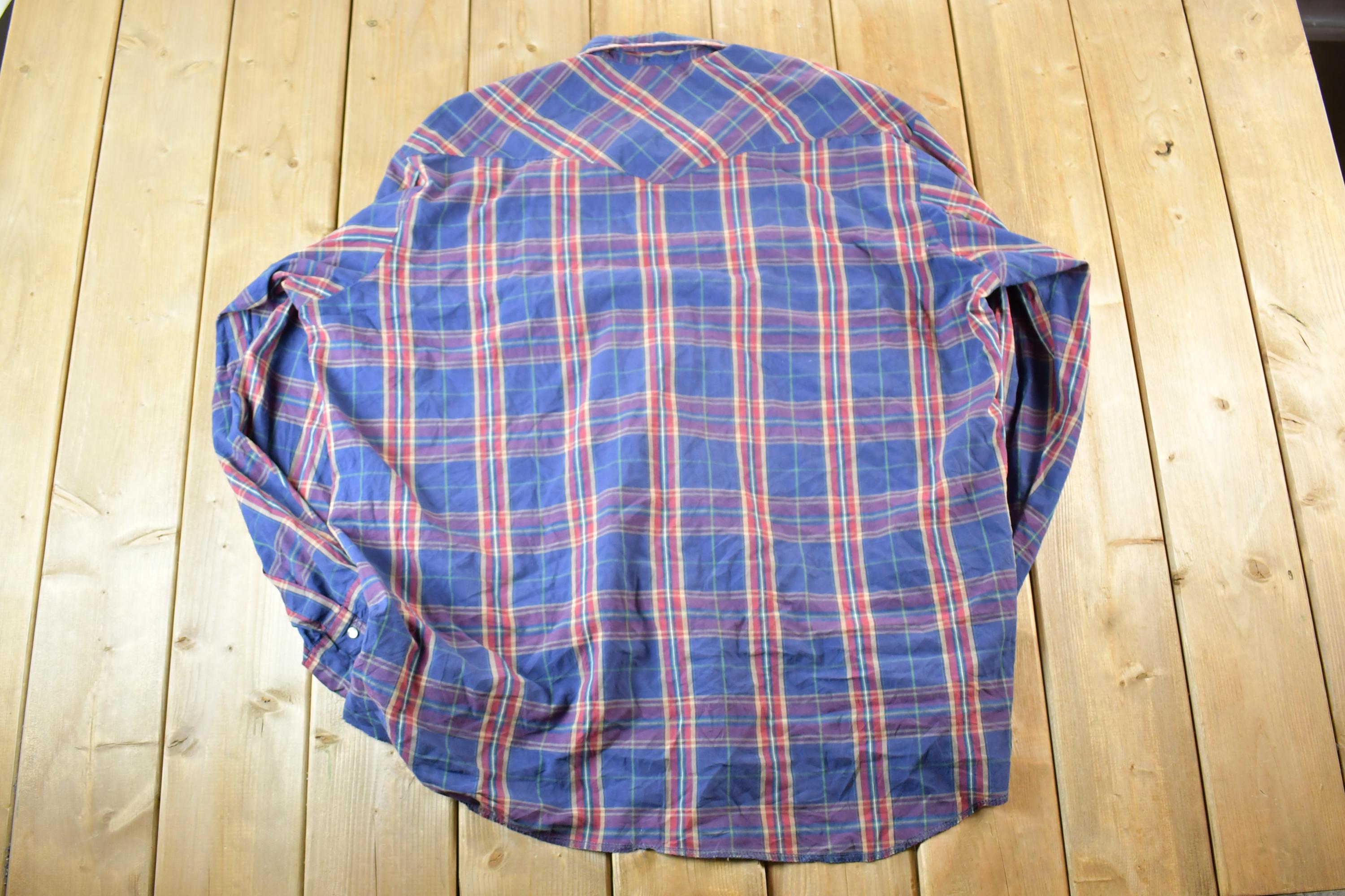 Vintage 1990s Wrangler western Shirts Button Up Shirt Men's XXXL