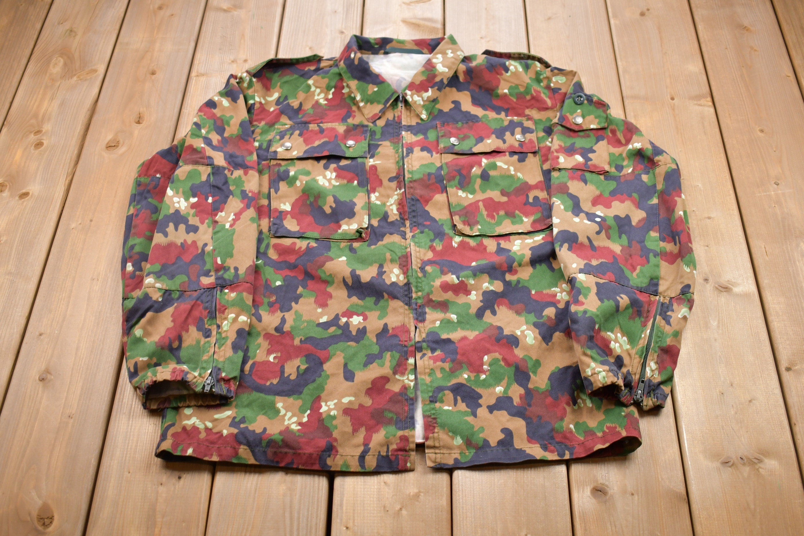 Vintage 1990s Alpenflage Camo Canvas Jacket