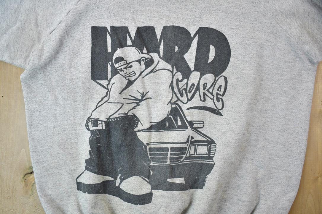Vintage 1990s Hard Core Graphic Print Crewneck Sweatshirt