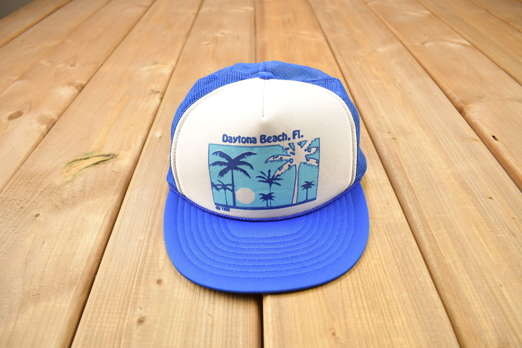 Vintage 1990s Daytona Beach Florida Souvenir Trucker Hat /