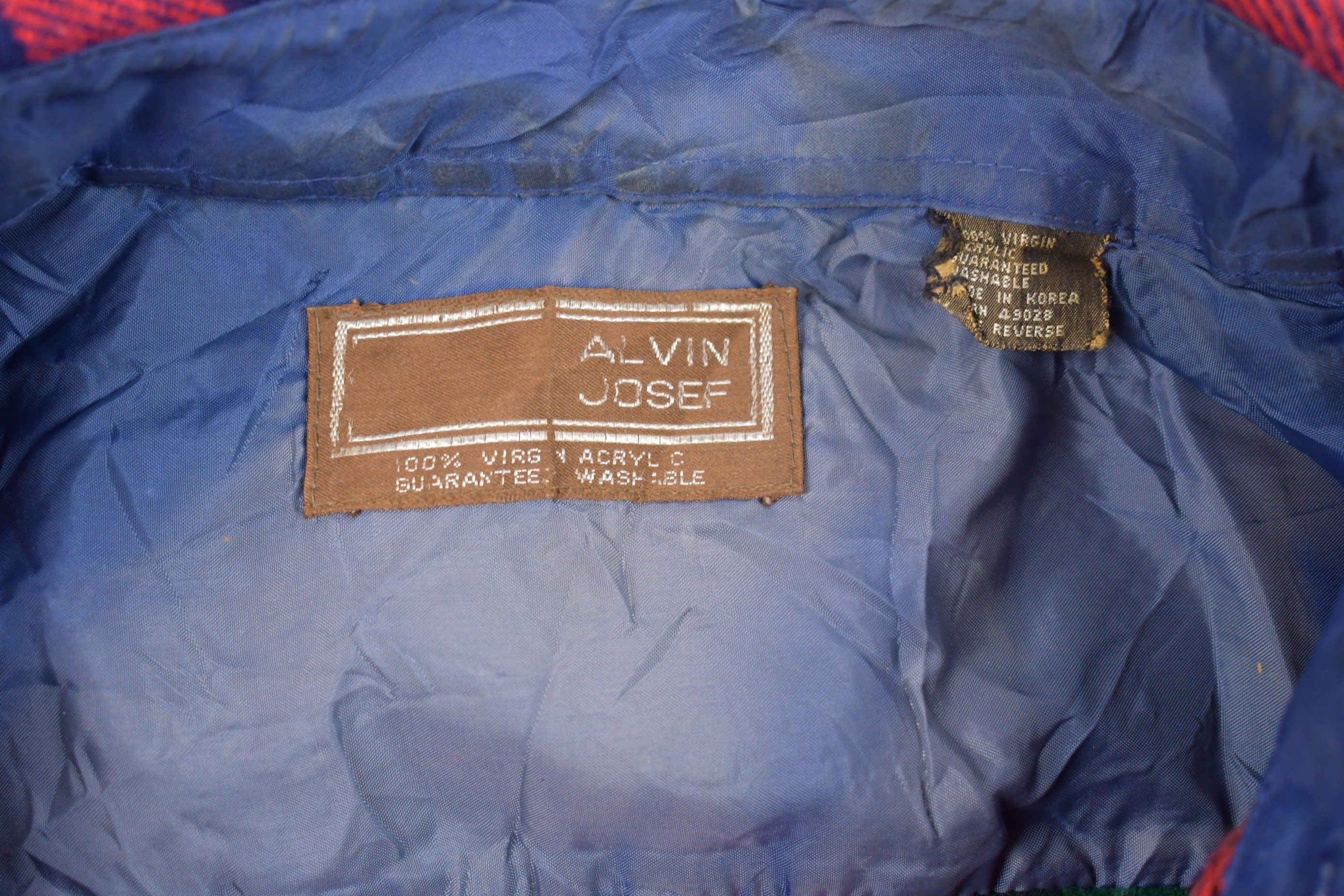 Vintage 1990s Alvin Josef Plaid Lined Button Up Shirt