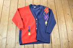 Vintage 1990s Cive Knit Abstract Pattern Cardigan Sweater