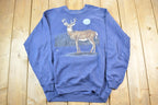Vintage 1987 White Tail Deer Moon Logo Jerzeez Crewneck