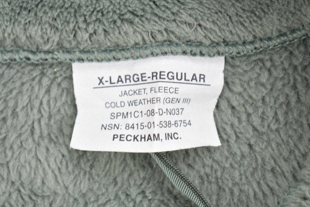 Vintage 1990s Military Cold Weather Fleece Sweater / Army / Gen III / Army Jacket / Deep Pile Fleece / Size X Large Regular