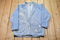Vintage 1990s CMC Floral Embroidered Denim Blazer