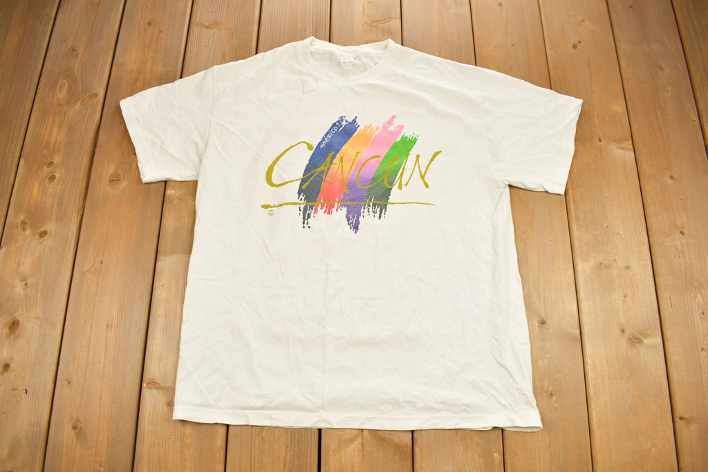 Vintage 1990s Cancun Mexico Souvenir T Shirt