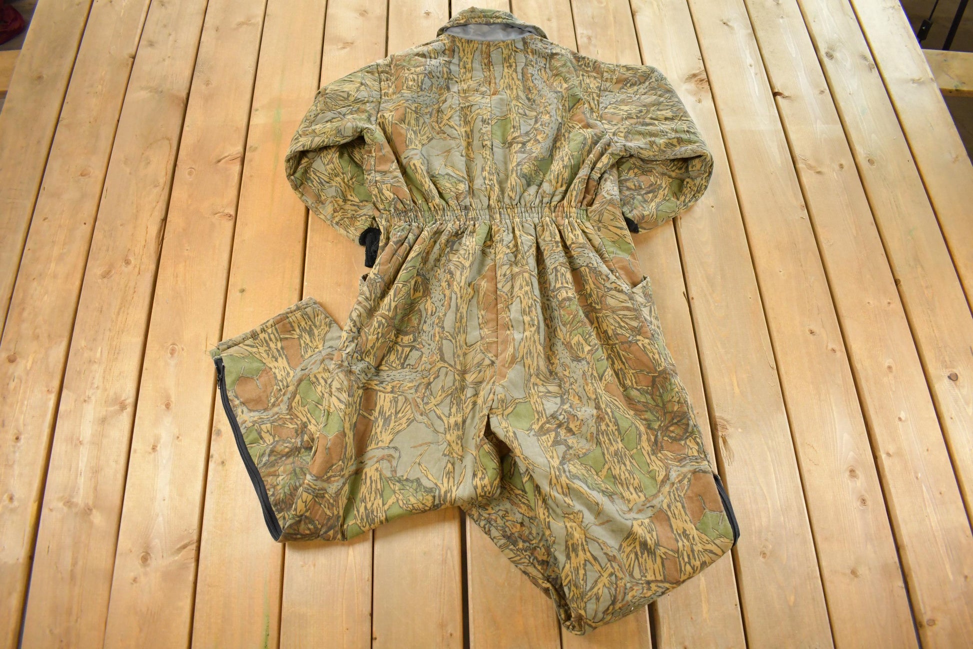 Vintage 1980s All Weather Outerwear Camo Hunting Coveralls Men's 36 x 27