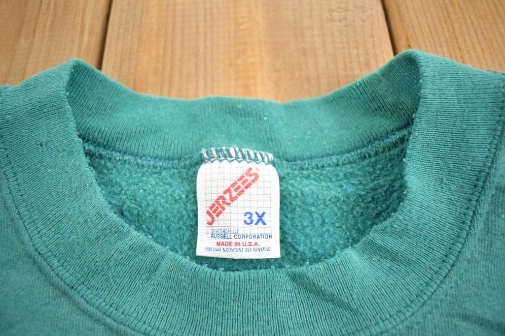 Vintage 1990s Blank Teal Crewneck Sweatshirt Made In USA