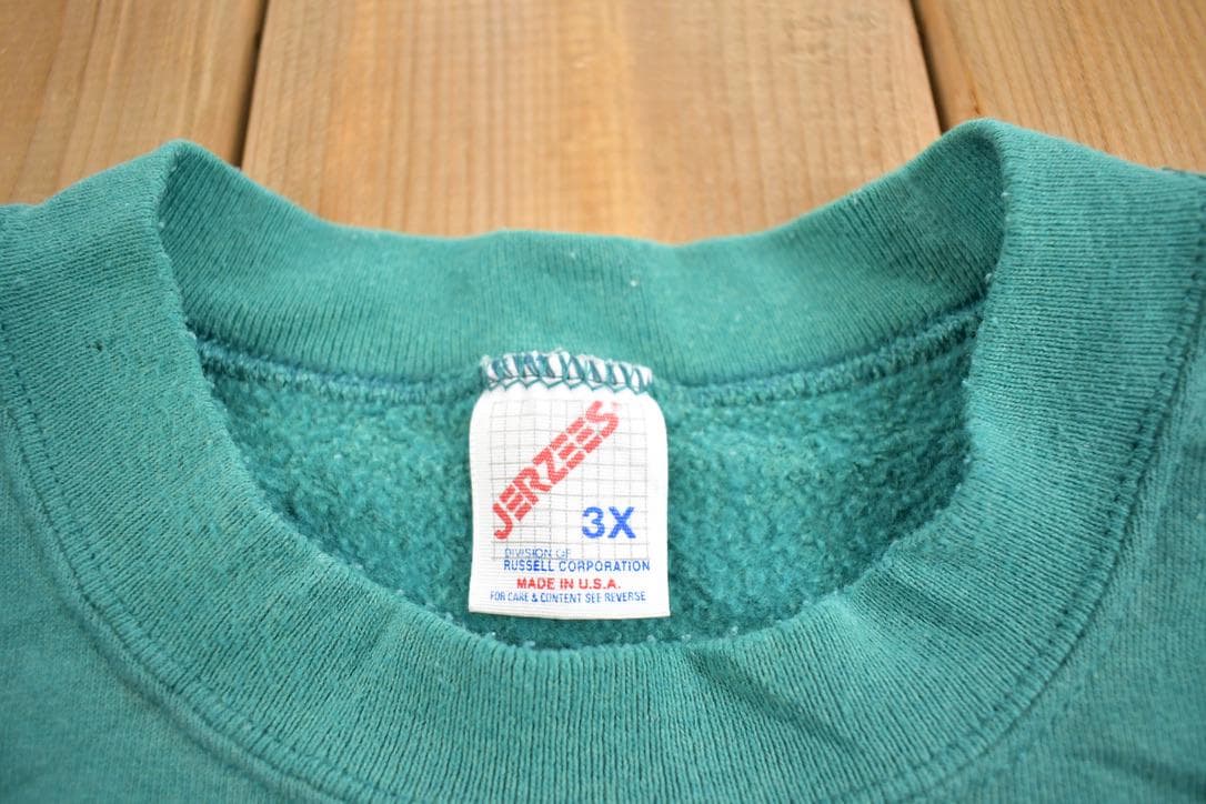 Vintage 1990s Blank Teal Crewneck Sweatshirt Made In USA