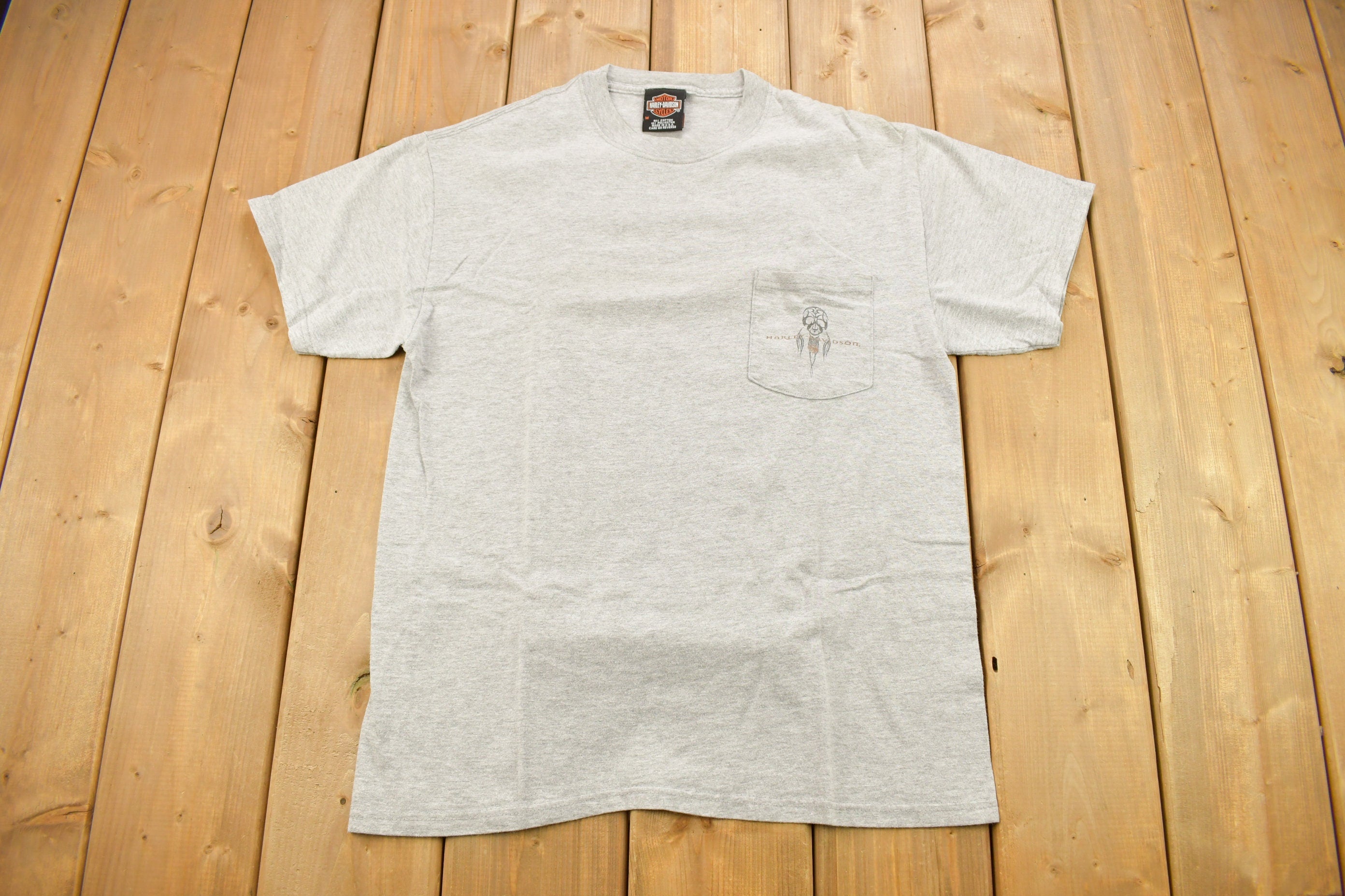 Vintage 1990s Big Moose Harley Davidson Portland Maine T-Shirt