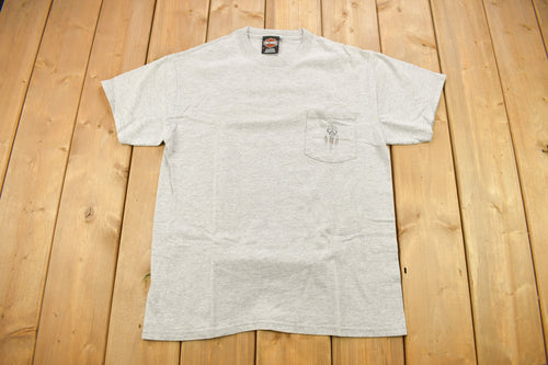 Vintage 1990s Big Moose Harley Davidson Portland Maine T-Shirt / Made In USA / Biker Tee / Souvenir T Shirt / Pocket Tee