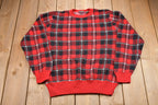 Vintage 1990s Saddlebred Plaid Knitted Sweater