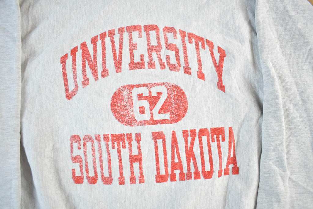 Vintage 1990s University of South Dakota Champion Reverse Weave Warmup Crewneck Sweatshirt Men's Large