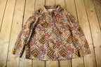 Vintage 1970s Preferred Fashion All Over Print Psychedelic StyleBlouse
