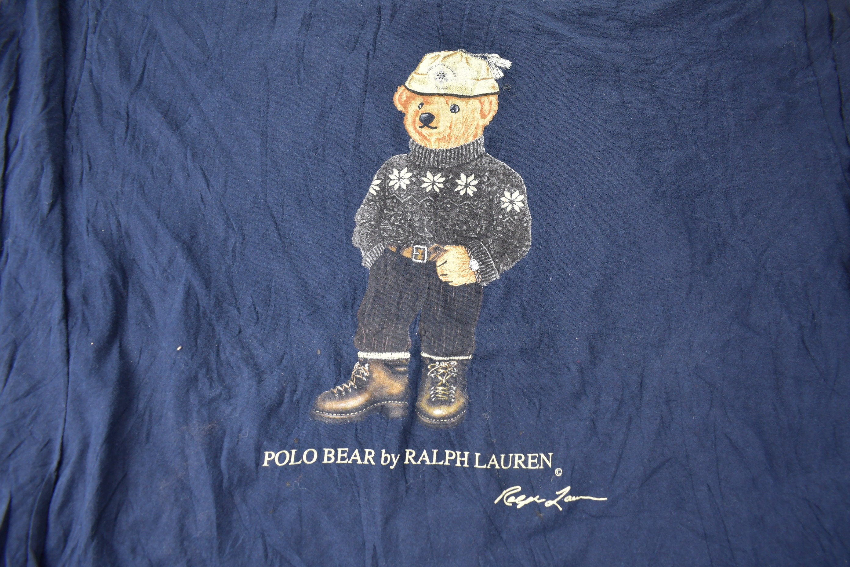 Vintage 1990s Polo Bear By Ralph Lauren Long Sleeve Graphic T Shirt Size XL