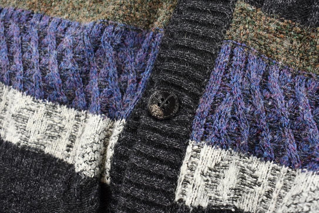 Vintage 1990s Modango Boxy Fit Mixed Knit Cardigan Sweater