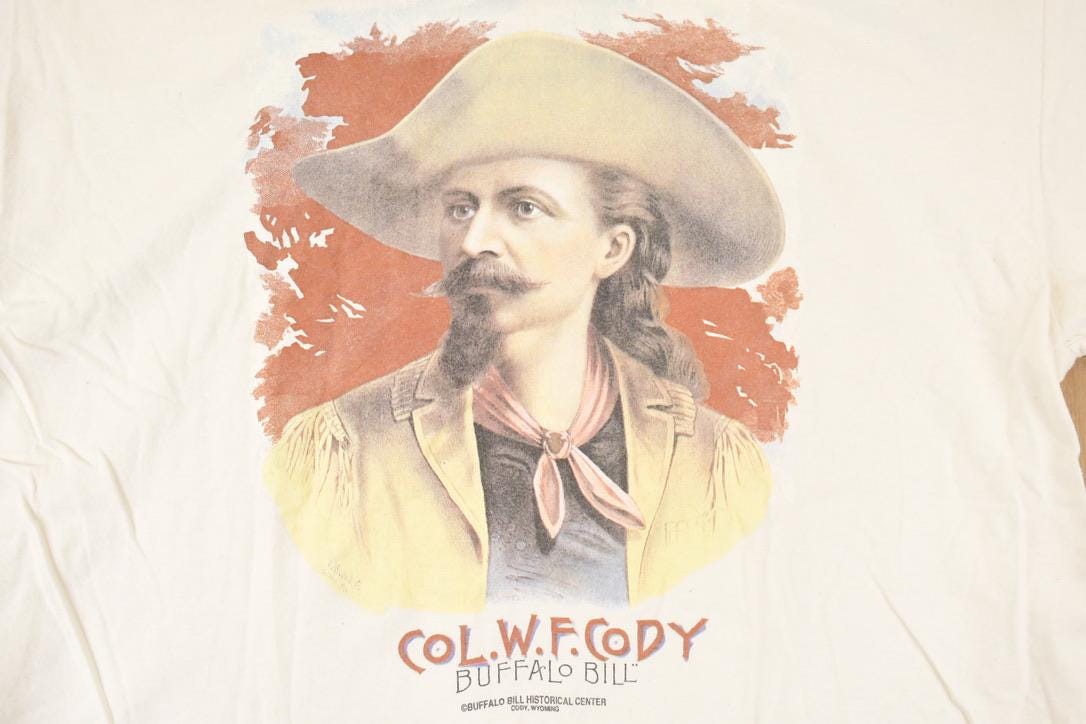 Vintage 1990s Buffalo Bill Portrait Souvenir Travel T-Shirt Men's L