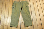 Vintage 1970s Army Olive Cargo Pants Size 42 x 28