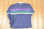 Vintage 1990s LL Bean Rugby Quarter Button Up Shirt Mens L / Preppy Button Up / Quarter Button Dress Shirt