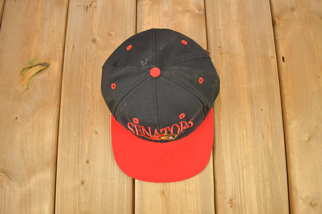 Vintage 1990s Ottawa Senators NHL The Game Strap Back Hat