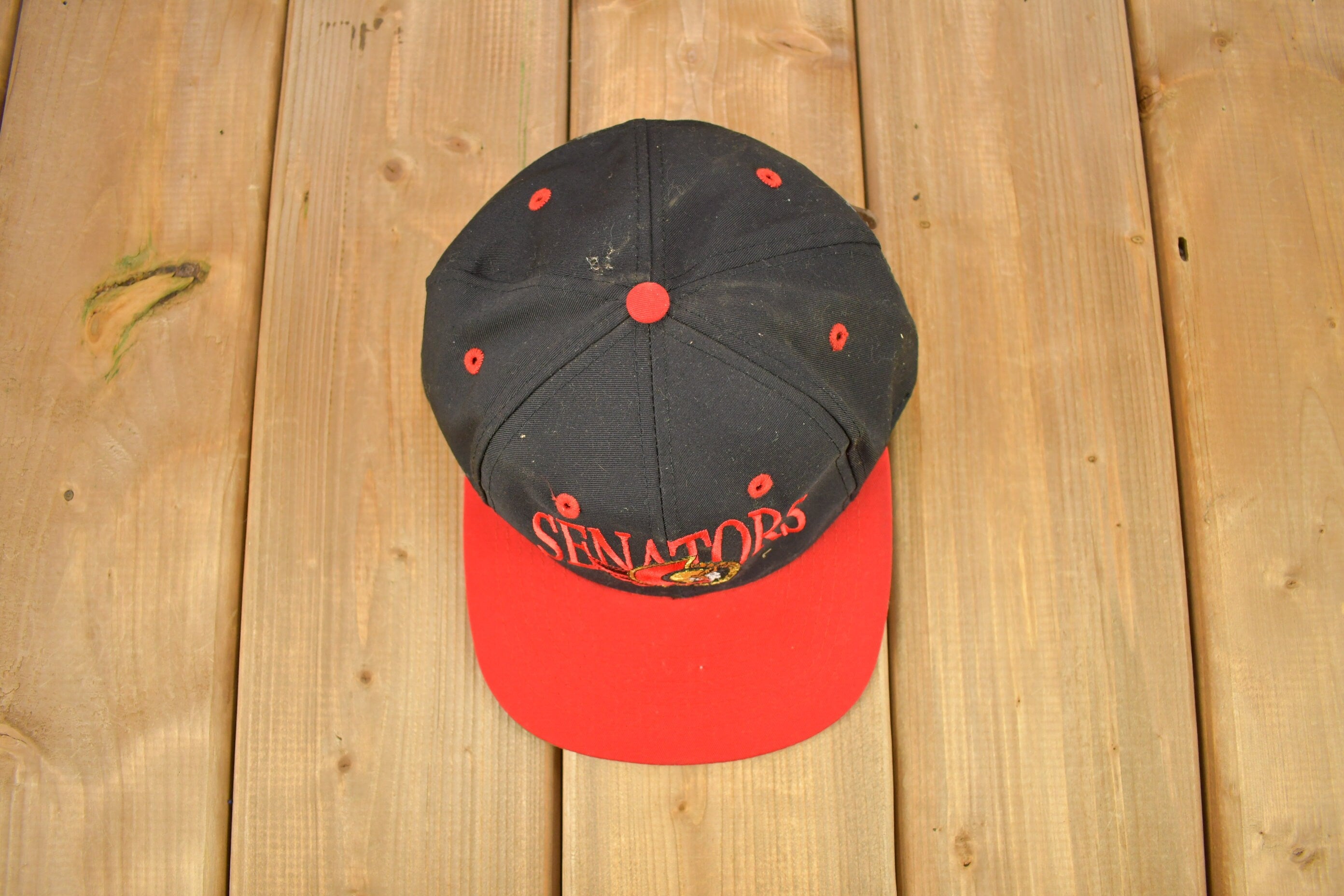 Vintage 1990s Ottawa Senators NHL The Game Strap Back Hat
