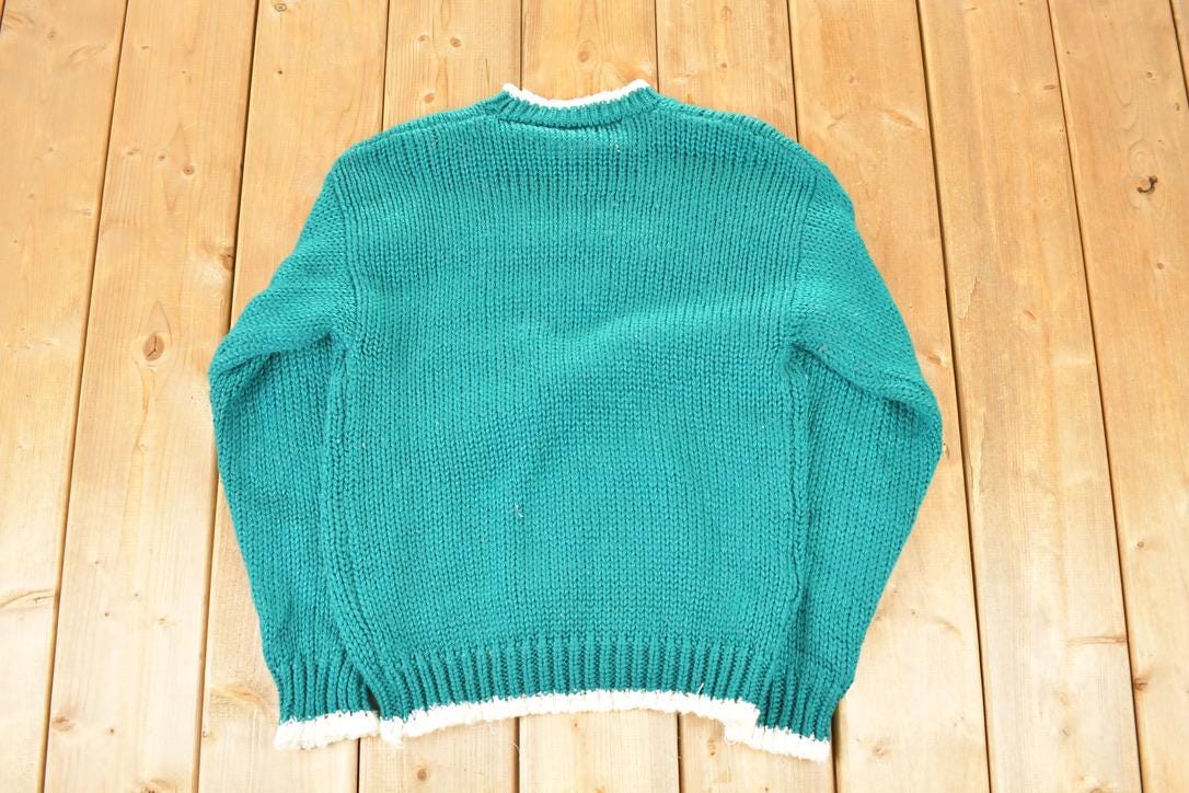 Vintage 1990s Far And Near Cute Teddy Bear Chunky Knit Crewneck Sweater Women's S