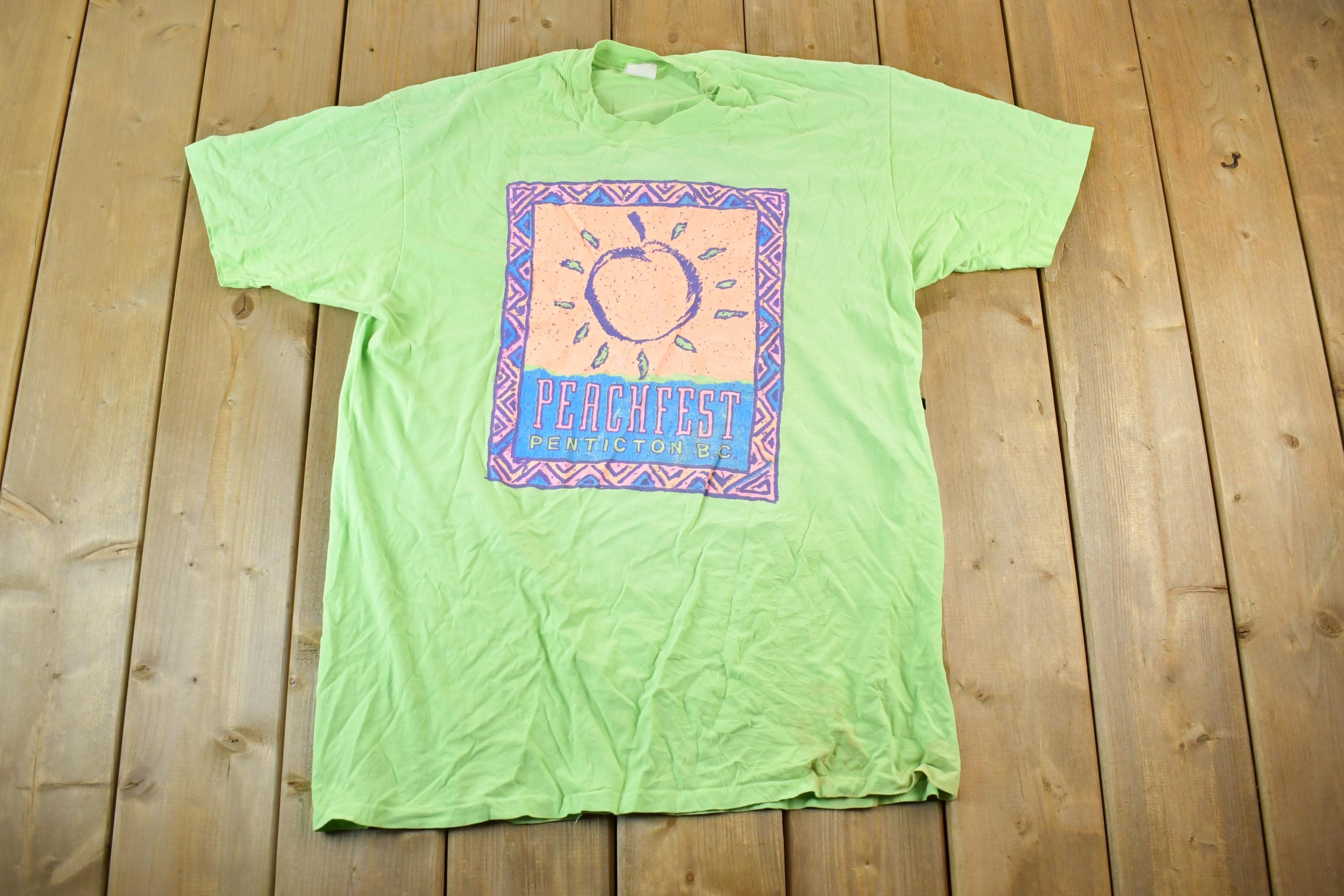 Vintage 1990s Peach fest Penticton B.C Souvenir Single Stitch Graphic Print T-Shirt Made In USA