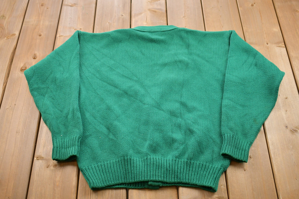 Vintage 1990s Gap Green Knitted Cardigan Sweater