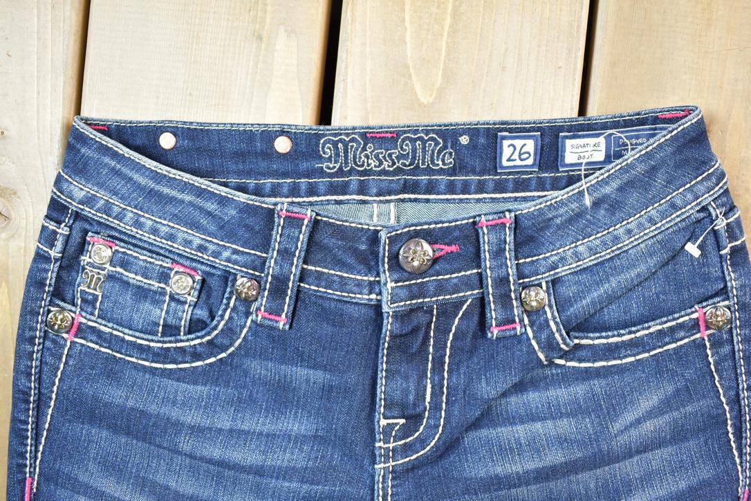 Vintage Y2K Miss Me Bedazzled Low Rise Jeans Size 26x31