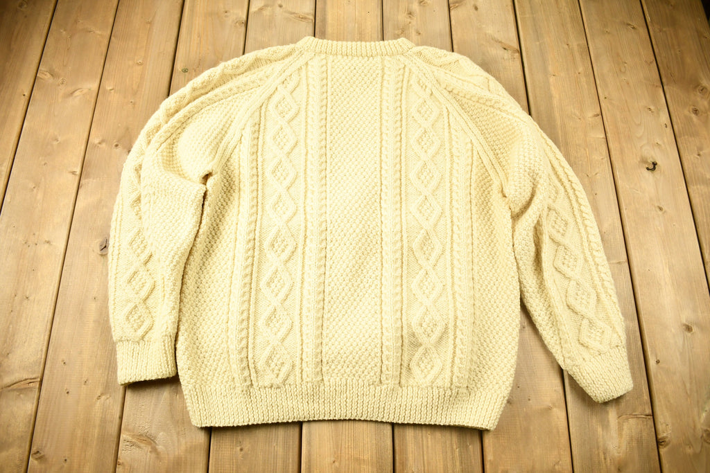 Vintage 1980s The Cod Jigger 3D Cable Knit Crewneck Sweater