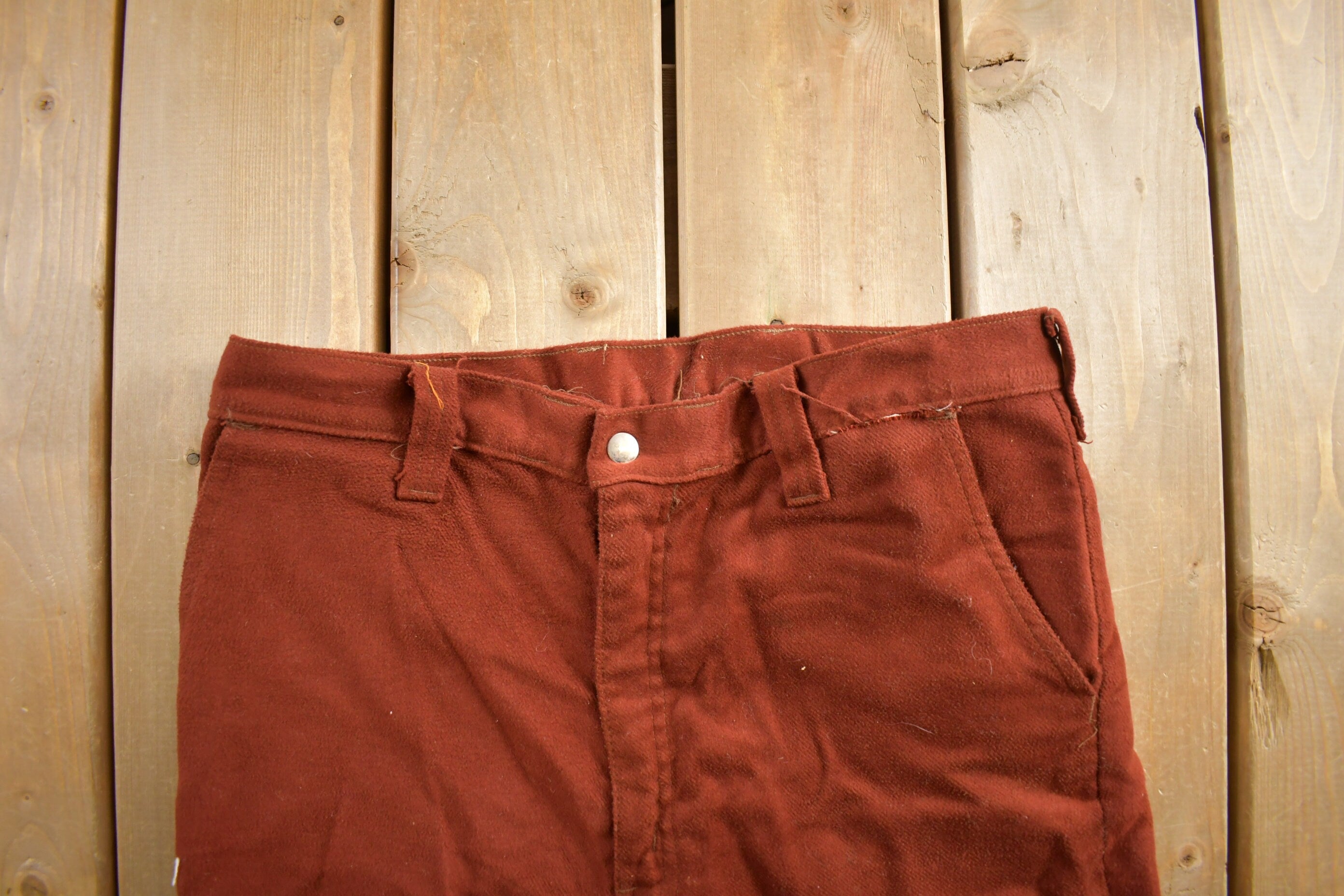 Vintage 1980s Suede Bootcut Pants Jeans Size 32x32