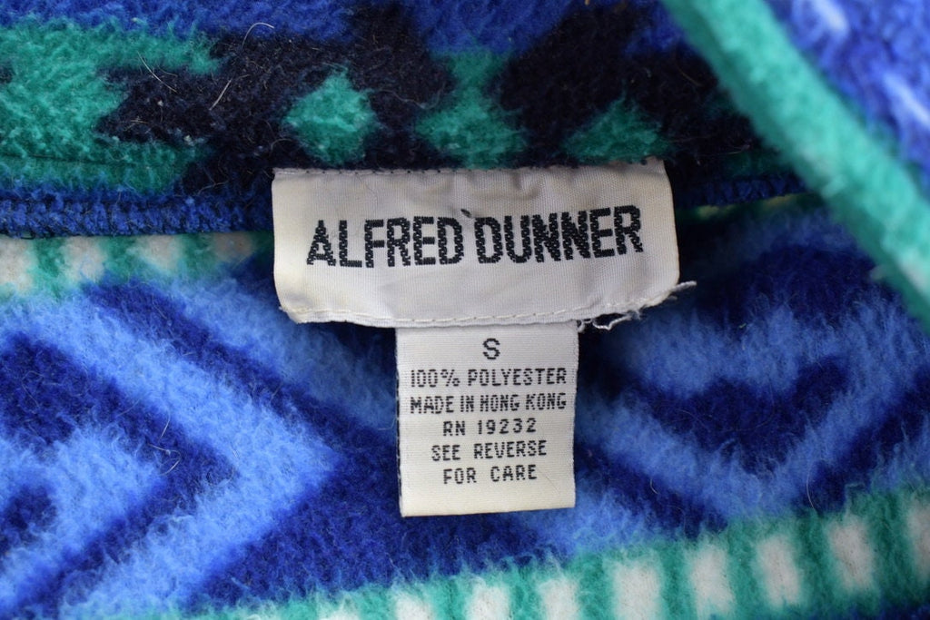 Vintage 1990s Alfred Dunner Abstract Patterned Zip Up Fleece Sweater