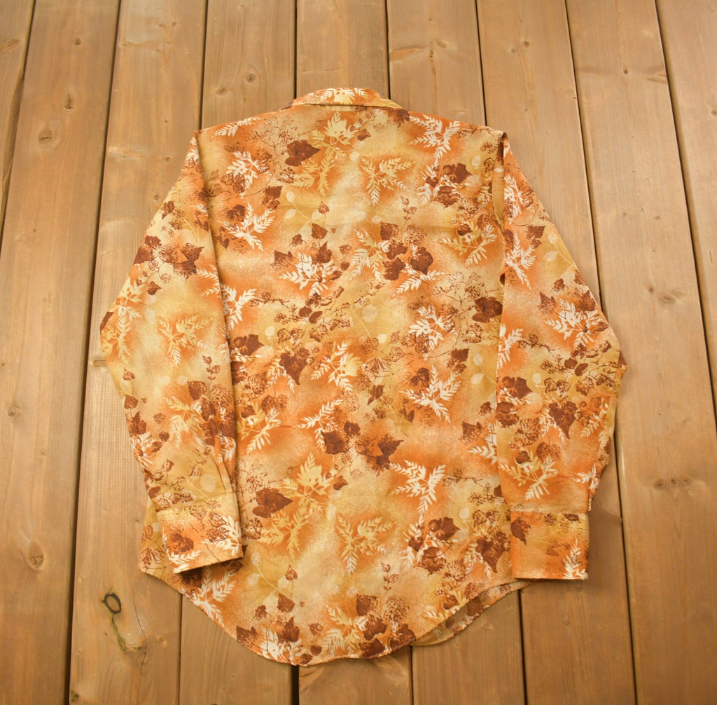 Vintage 1990s Horizon Leaf Themed Button Up Shirt